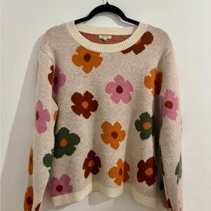 Boutique Retro Flower Power Sweater